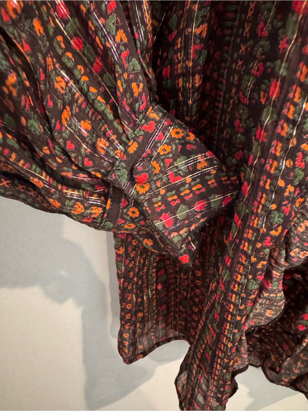 NEW Sezane Celine Button Front Floral Blouse, Size 36/US 4 - Picture 10 of 14